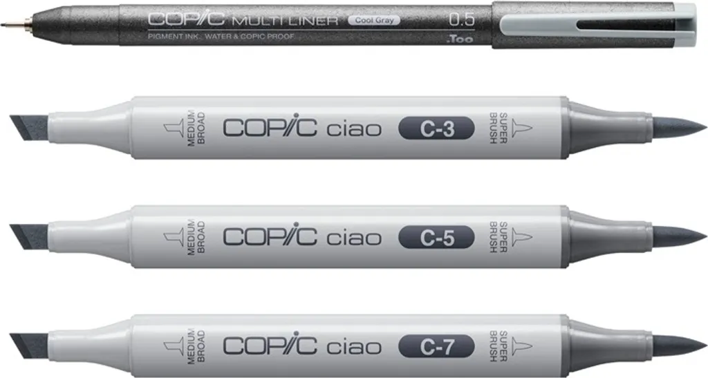 Offerta Set Copic Ciao Grigio Scuro Freddo - 3+1 Marker Professionali - 4