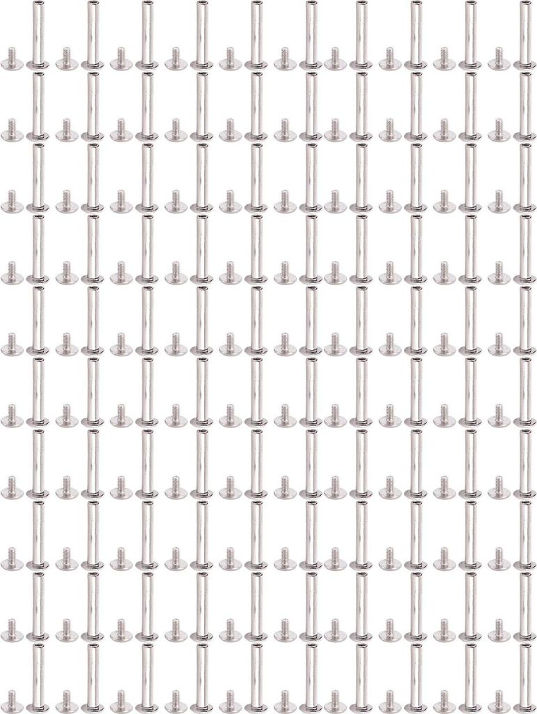 100 -Sets Buchbindung Nieten Edelstahl Multifunktional Lederschraube für Handwerk 3,5 x 22 x 7 mm / 0.14x0.87x0.28in
