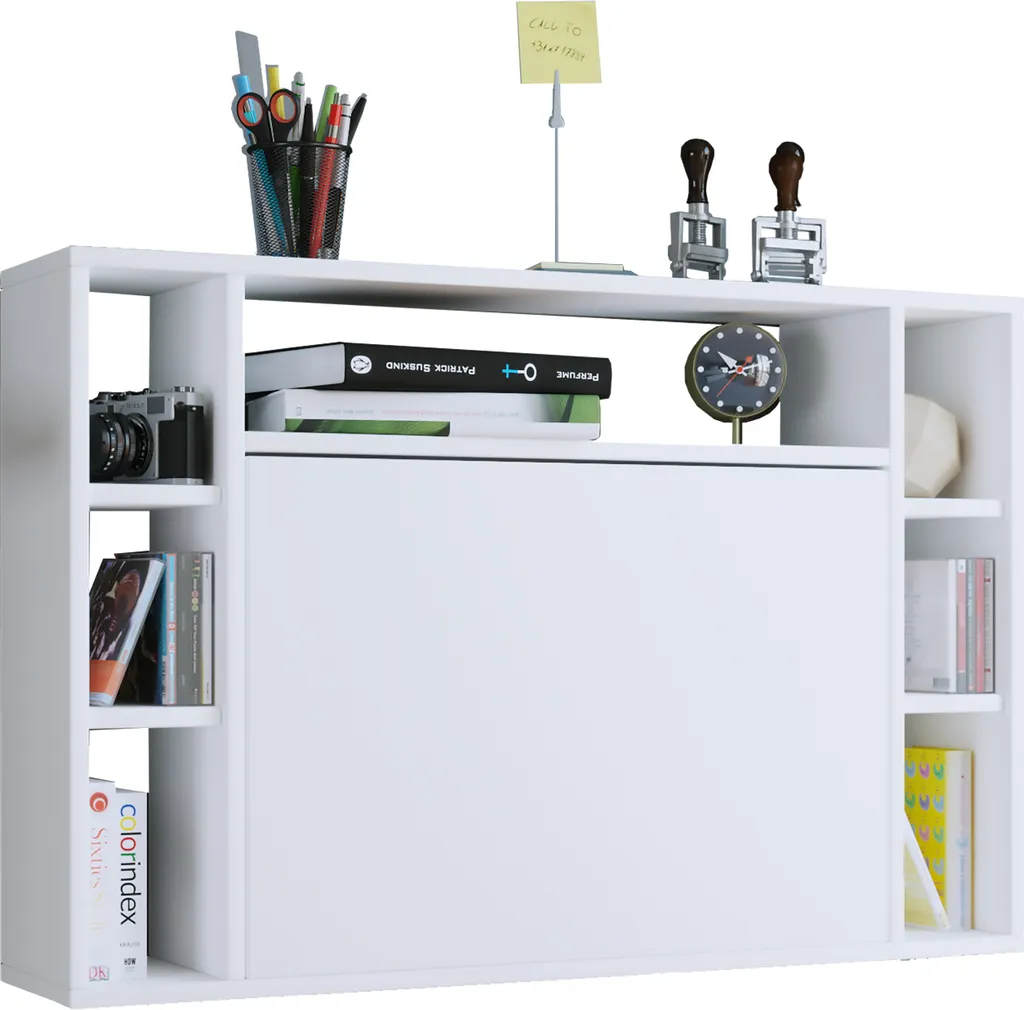 Scrivania Pieghevole a Parete Wandila Bianca 90cm | Home Office Pro