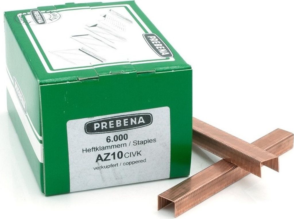 Prebena Klammern AZ10CIVK 10mm verkupfert für Matrizenhefter 1A-AZ16BNH KL-63 6M