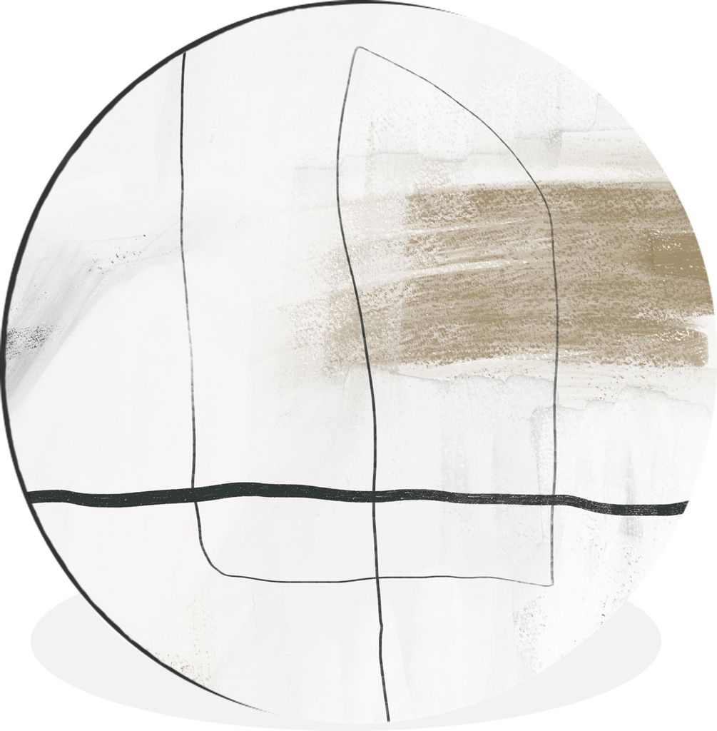 MuchoWow Aluminium Wandkreis Kunst - Minimalismus - Abstrakt Ø 90 cm Wanddeko Modern Wohnzimmer - Mauerkreis - Wandbilder - Runde Bild - Bild au...