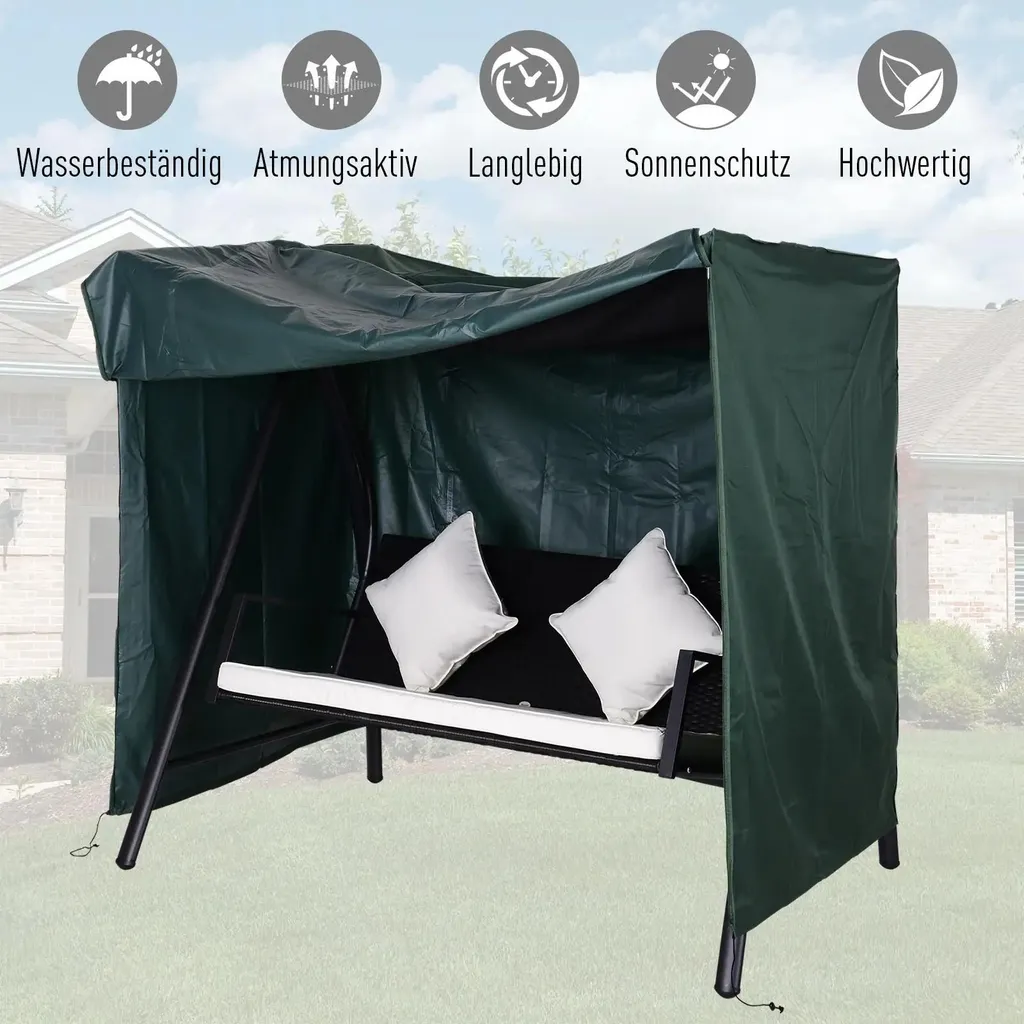 Housse Hivernage Balancelle de Jardin Protection Pluie et Soleil 177x114 - 4
