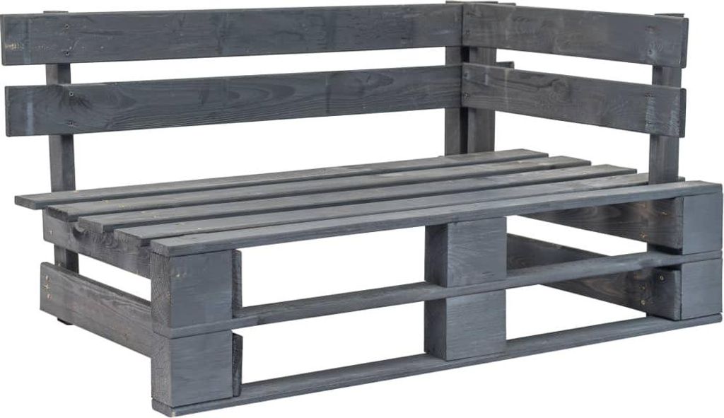 vidaXL 2-Sitzer-Palettensofa mit Kissen Grau Imprägniertes Kiefernholz