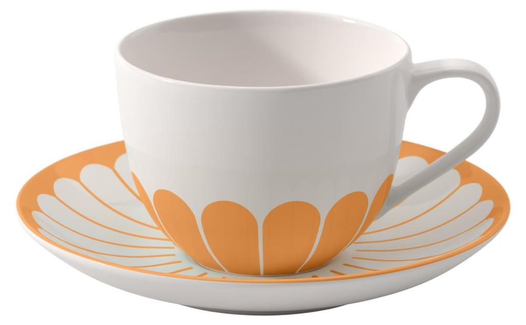 Villeroy & Boch Fleur Couleur Cappuccinotasse mit Untertasse 300 ml - Soleil