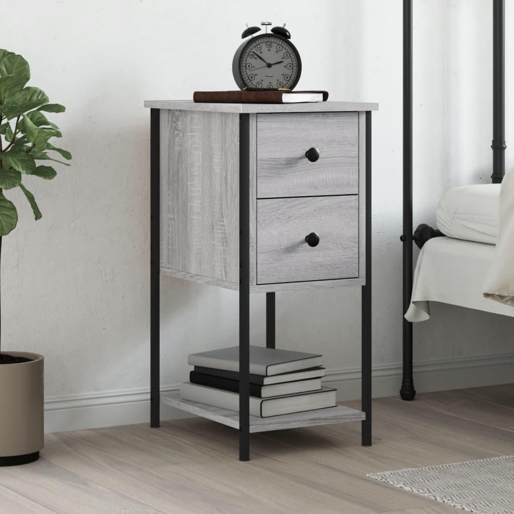 vidaXL Nachttisch Grau Sonoma 32x42x70 cm Holzwerkstoff