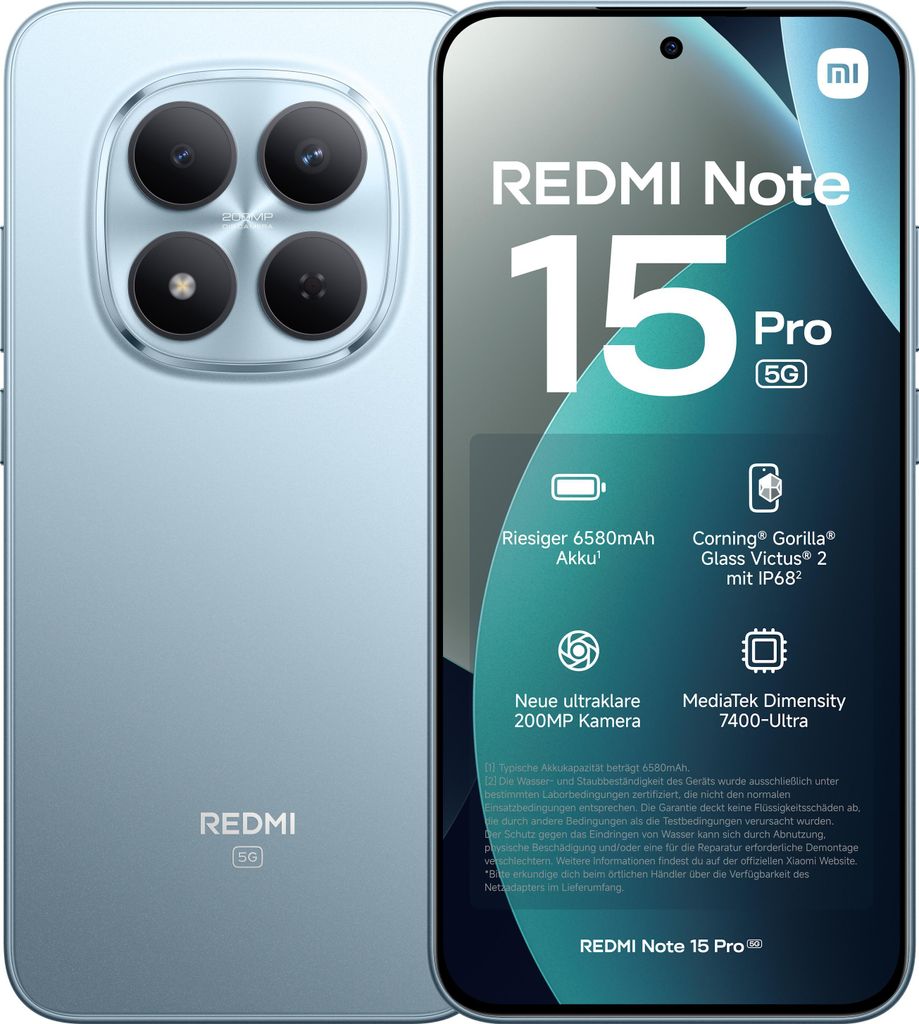 Xiaomi Redmi Note 15 Pro 8+256GB 6.83" 5G Glacier Blue EU  Obrázok produktu 