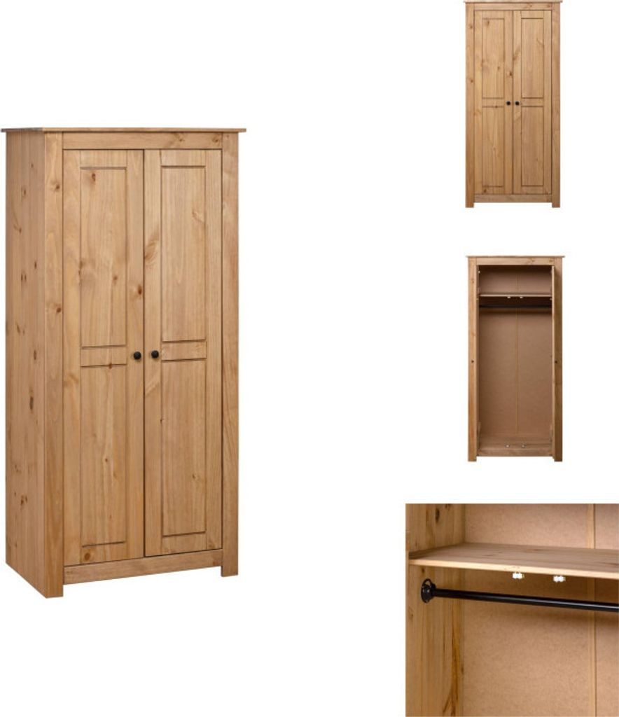 vidaXL Kleiderschrank 80x50x171,5 cm Kiefernholz Panama - Kleiderschränke
