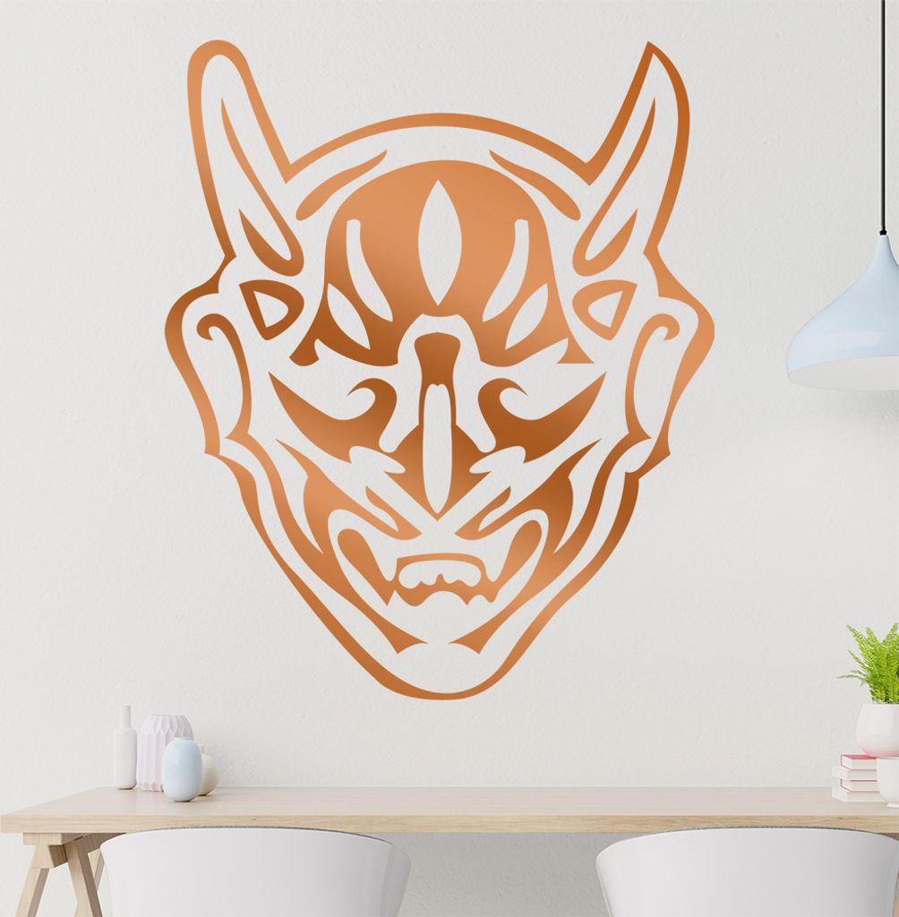 Teufel Maske Wandtattoo in 6 Größen - Wandaufkleber Wall Sticker - Dekoration, Küche, Wohnzimmer, Schlafzimmer, Badezimmer