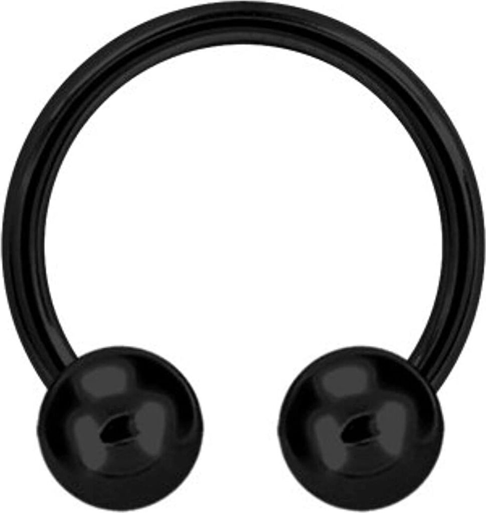 Karisma Hufeisen Piercing Edelsathl Schwarz Lippe mit Kugel 3mm Intim BK-bcbn.1,2mm - 6.0 Millimeter