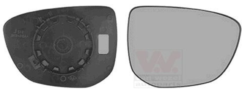 VAN WEZEL Spiegelglas Außenspiegel Rechts für CITROËN C4 CACTUS Konvex 0984832