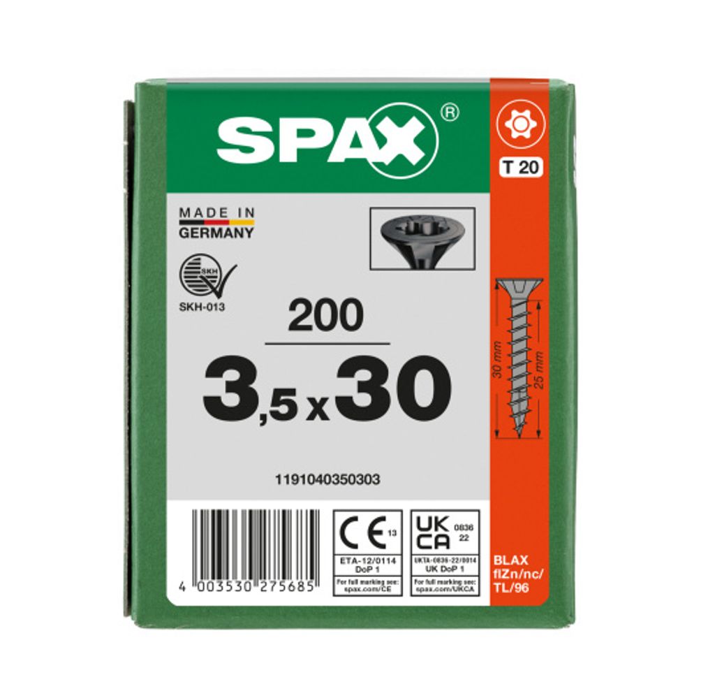 SPAX SeKo T-STAR+ 3,5 x 30 Schwarz verzinkt HP, Produktbild 8