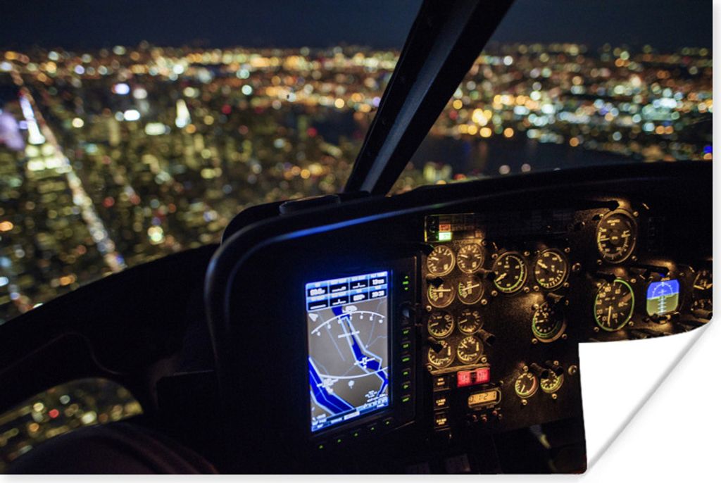 MuchoWow Poster New York aus dem Cockpit eines Hubschraubers 30x20 cm - Plakate - Print