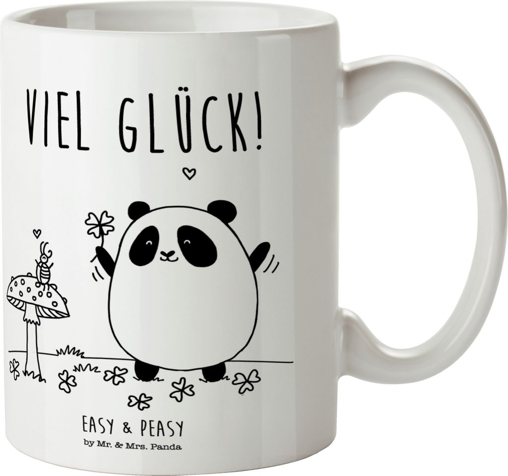 Mr. & Mrs. Panda Tasse Panda Glück - Weiß - Geschenk, Pott, Trinkbecher, Kaffeetasse, Kaffeebecher, schöne