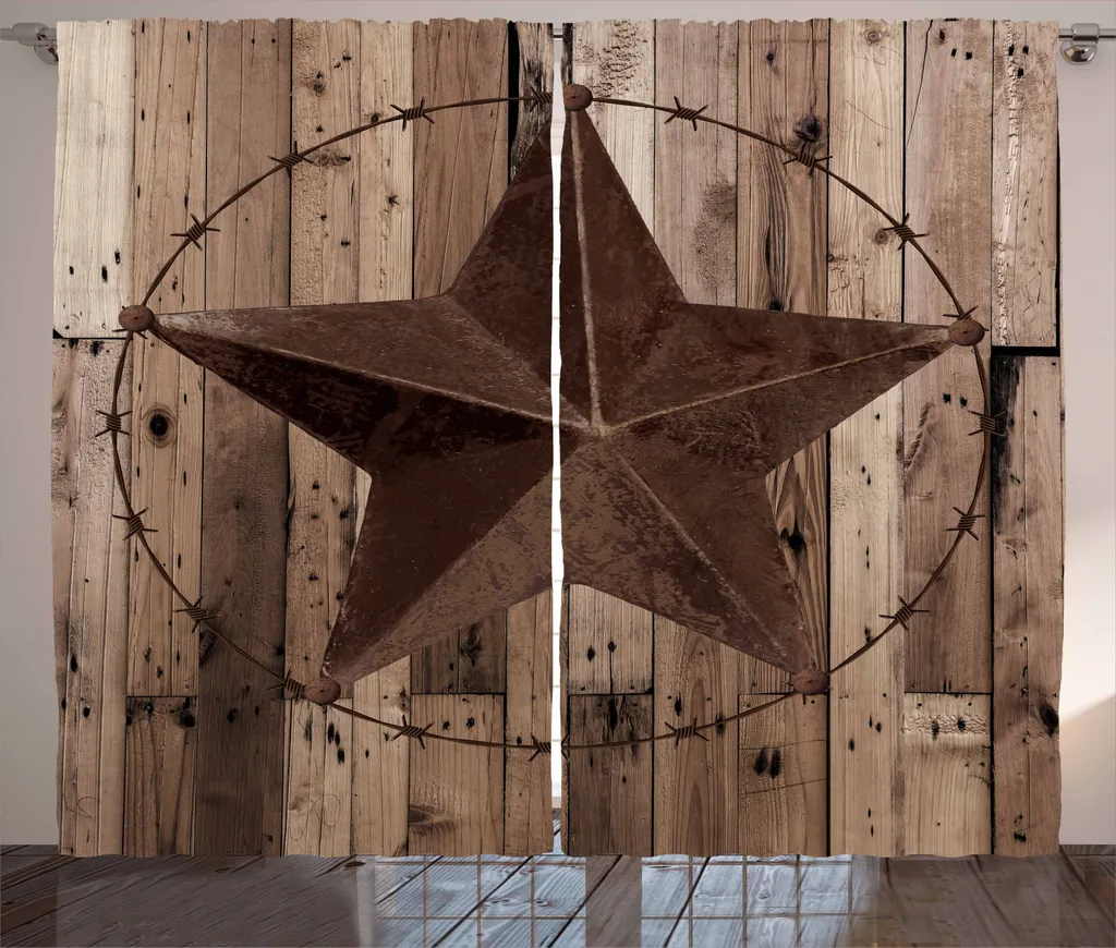 Rideau Occultant Partiel Motif Bois pour Intimité et Déco 280x225 cm