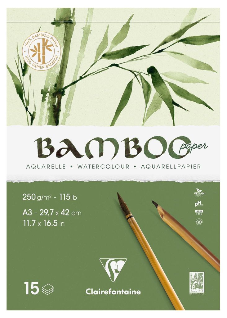 Clairefontaine Aquarellblock BAMBOO DIN A3 250 g/qm 20 Blatt