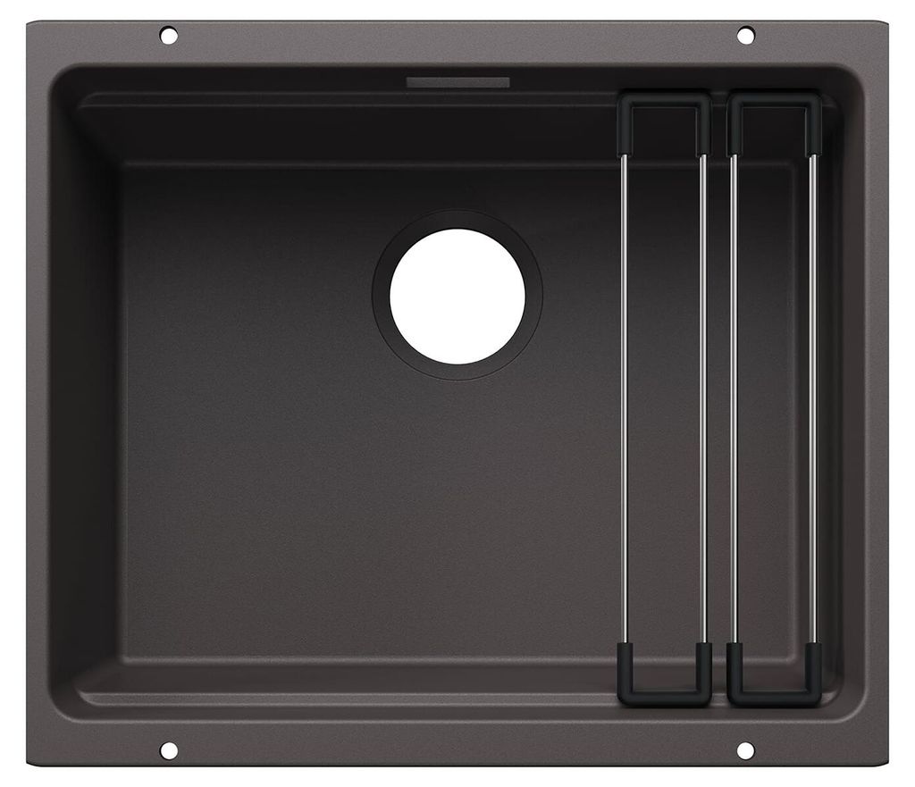 BLANCO ETAGON 500-U für Farbige Komponenten Einbauspüle SILGRANIT felsgrau ab 60 cm ohne Ablauffernbedienung, mit Zubehör - inkl.