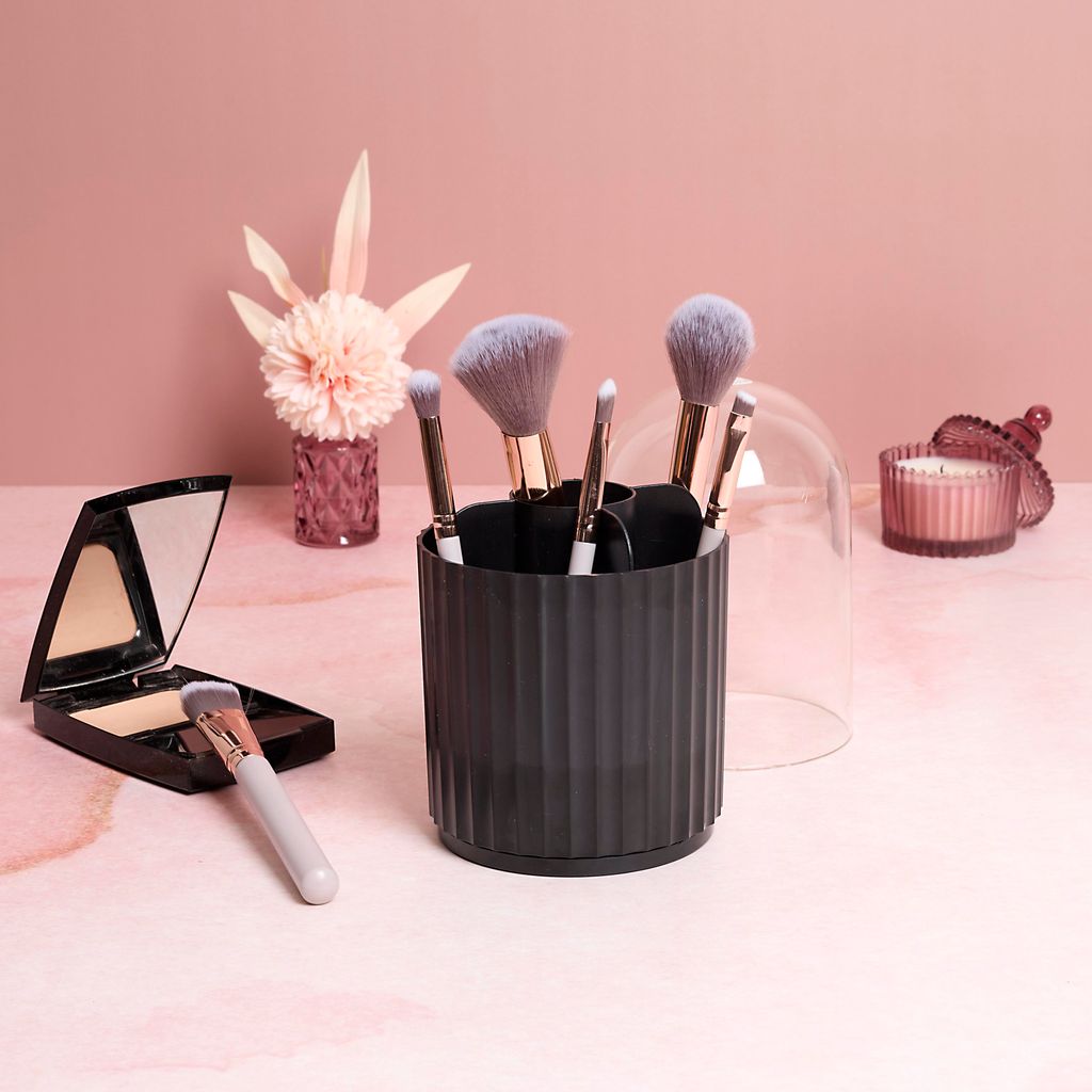 6 Make-up-Pinsel mit drehbarem Aufbewahrungsfach