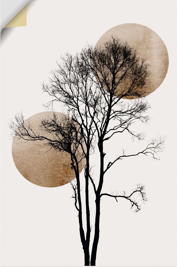 ARTland Wandbild, selbstklebend Sonne und Mond versteckt Größe: 60x90 cm