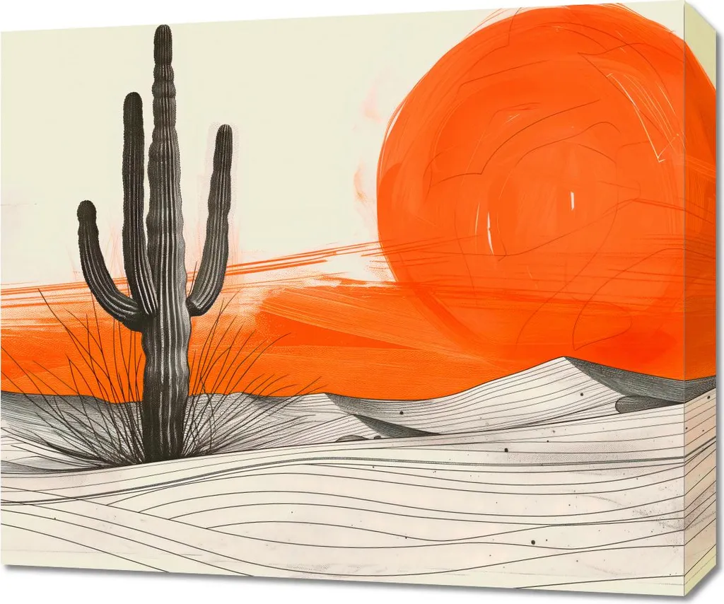 Quadro 60x50cm Cactus Saguaro - 1