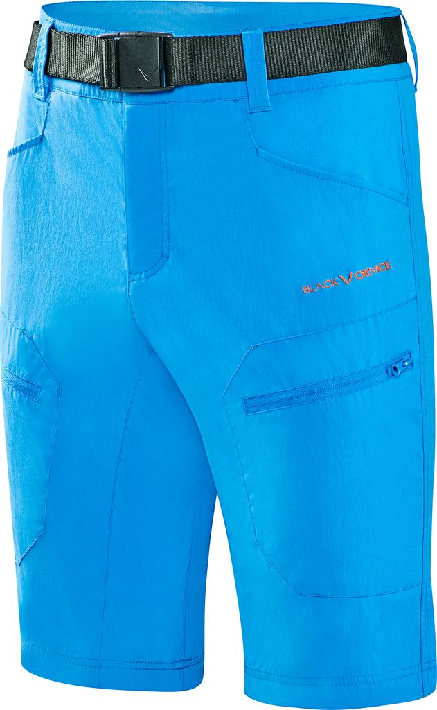 BLACK CREVICE - kurze Herren Wander- & Trekkinghose - Shorts - Outdoor Hose | Farbe: Hellblau | Größe: S