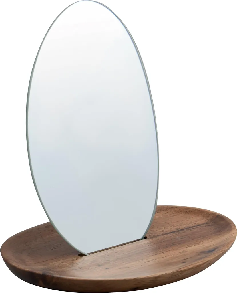 Miroir de Salle de Bain Design avec Tablette Intégrée en Bois d'Acacia - 2