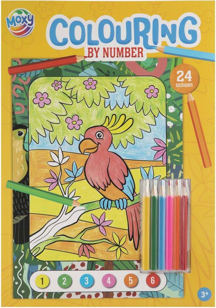 Kreative Bastelgruppe Malen nach Zahlen mit 6 Buntstiften