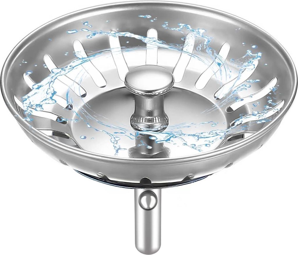Universal abflussstopfen mit sieb für 80mm,Waschbecken sieb und siebkörbchen spüle Küche, Edelstahl Spüle abflusssieb