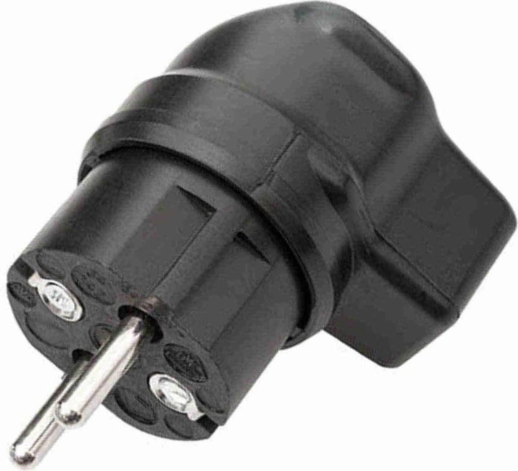 KALTHOFF 341006 341 Vollgummi Winkelstecker, 250 V, schwarz
