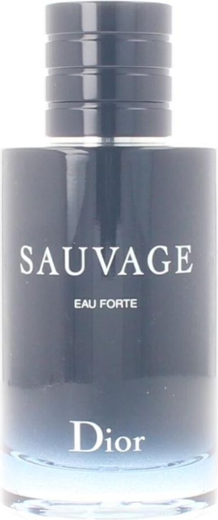 A bottle of Dior Sauvage Eau Forte perfume.