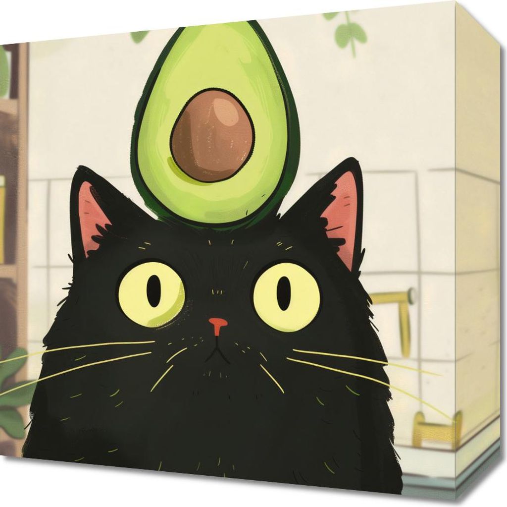 Bild 30x30cm Avocado auf dem Kopf