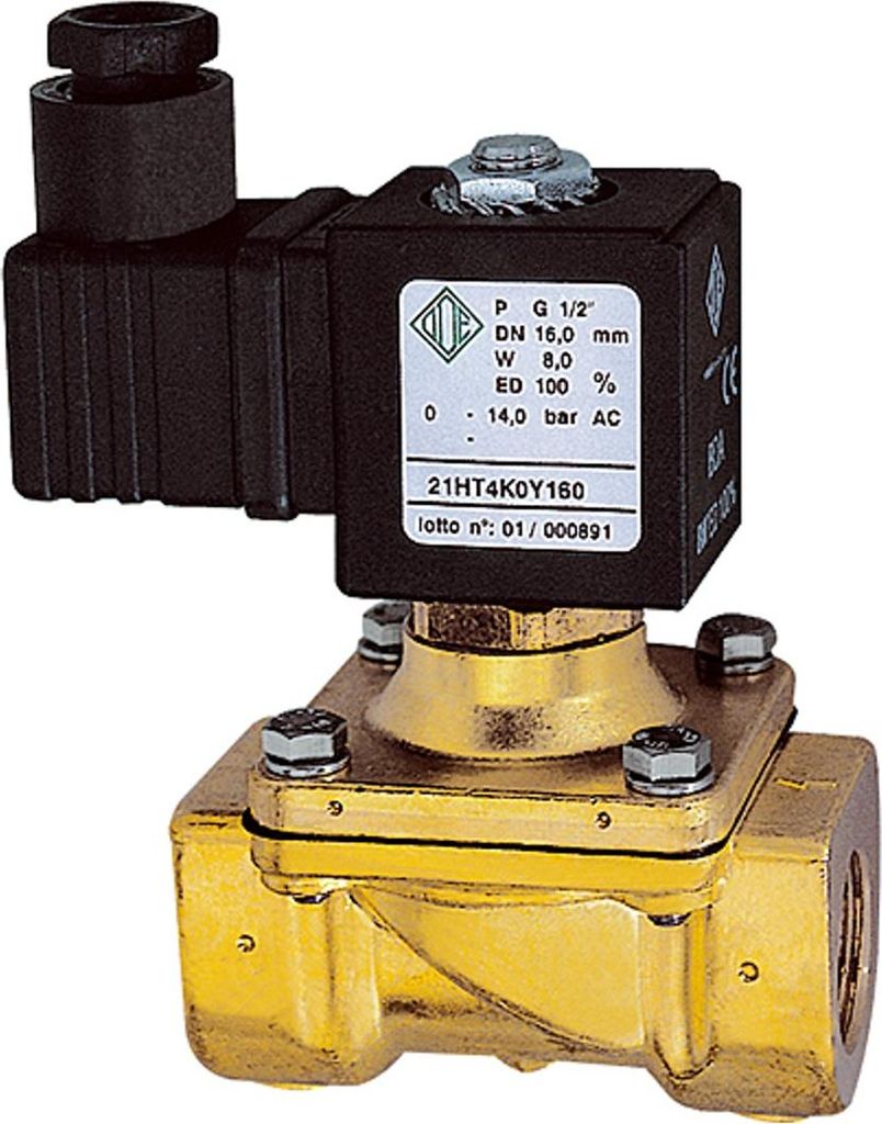 Riegler 2/2-MV,MS,NC,zwangsg.,24V DC,14W,NBR+PA, G3/8, PN 0-14bar