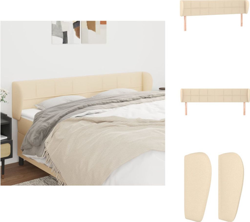 vidaXL Kopfteil mit Ohren Creme 183x23x78/88 cm Stoff -  Produktbild 