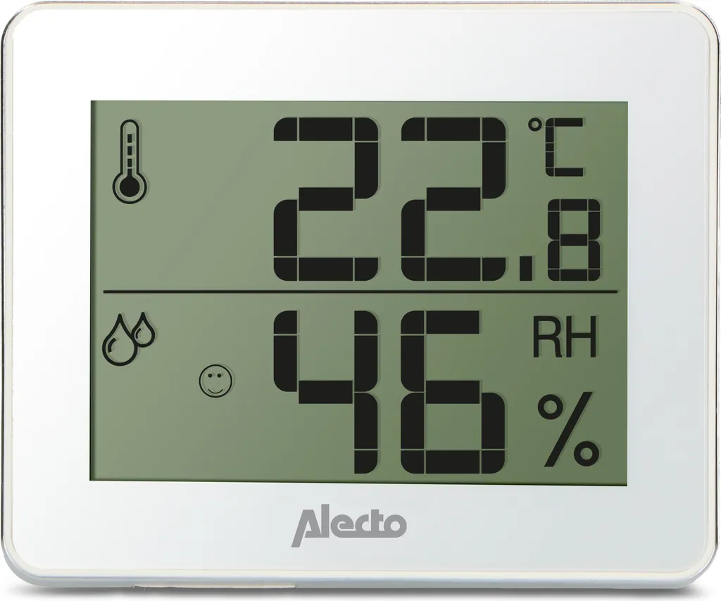 Contrôler l'humidité intérieure avec le thermomètre Alecto WS-55 Blanc