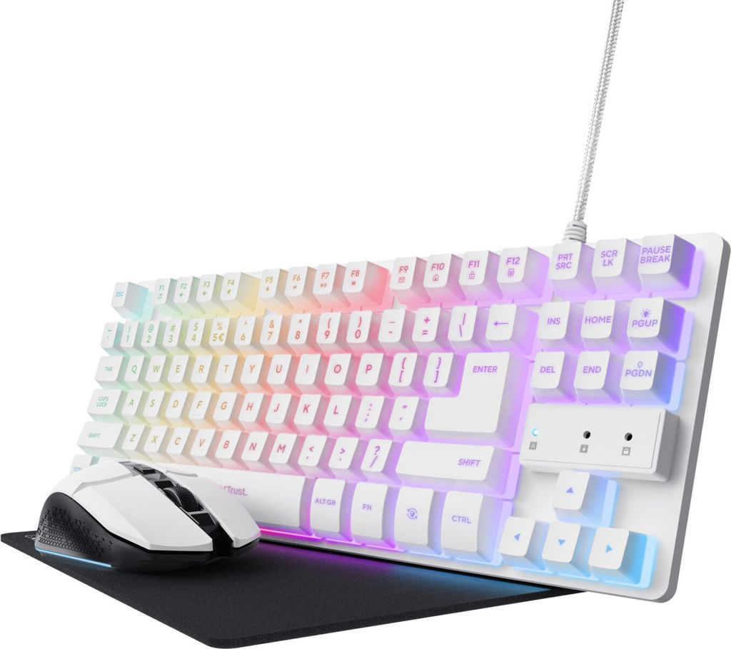 Vertrauen GXT 794W Gaming-Tastatur und Maus weiß QWERTY Italienisch LED RGB USB