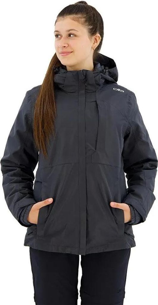 Woman Jacket Zip Hood Detachble INN.JACKET titanio (U911) 34