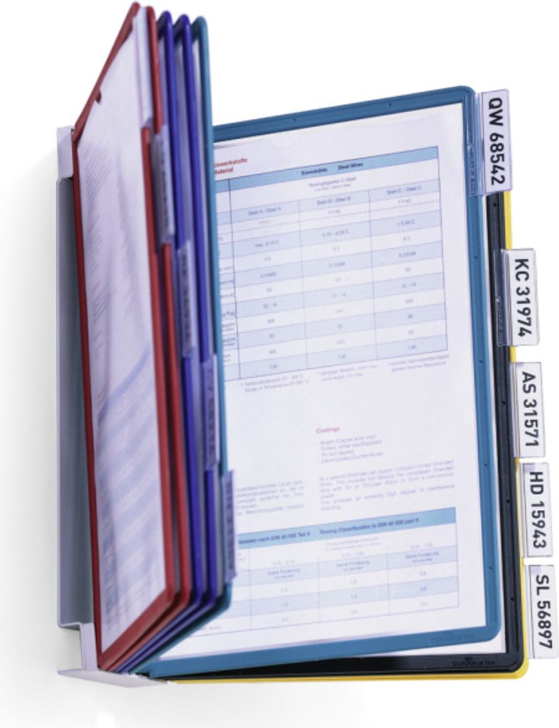 VARIO WALL 10 Wandsystem DIN A4, Wandhalter und 10 Sichttafeln/Set