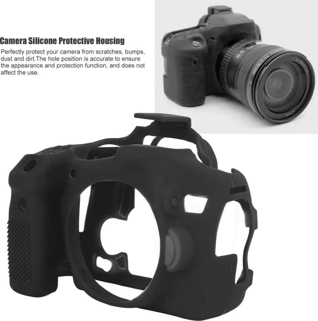 Cover Silicone Canon 70D Nero: Guscio Protettivo Anti-Urti e Graffi