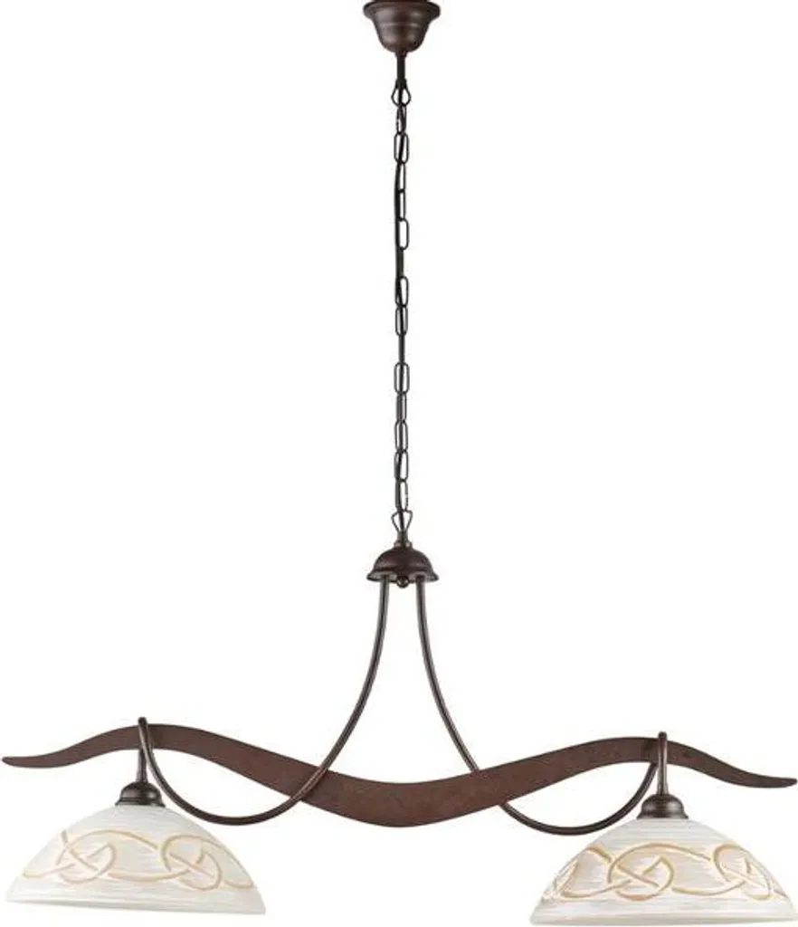 Bilanciere Bilbao Ferro Nero e Ruggine - Lampadario Country Chic 89cm - 1