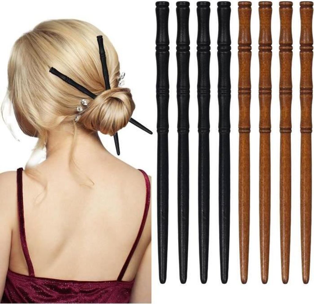 8-teiliges Set Haarst?be aus Holz, Haarst?be in Produktbild 