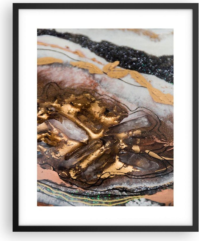 Gerahmtes Poster - Schwarzer Rahmen - Abstraktion Marmor Textur - 40x50 cm - Wand Bild - Wanddeko - Wandbilder - Kunstposter - Wandposter - Bilderr...