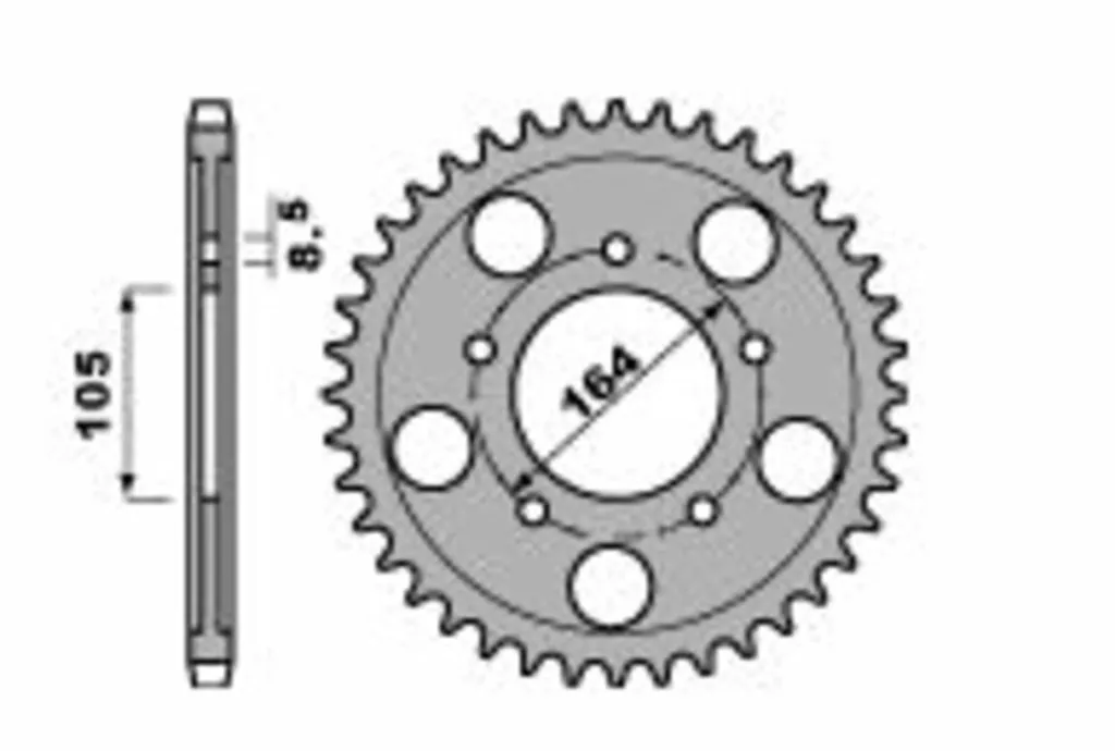 Pignon PBR 4557 Pas 525 en Acier C45 Haute Résistance pour Motos Sport