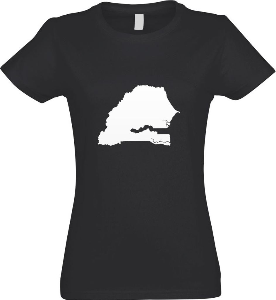 Kiwistar - T-Shirt tailliert - Damen - Graphit - Senegal Umriss Kontur - mit Motiv Bedruckt - Funshirt Design - Sport - Freizeit - Damen - S