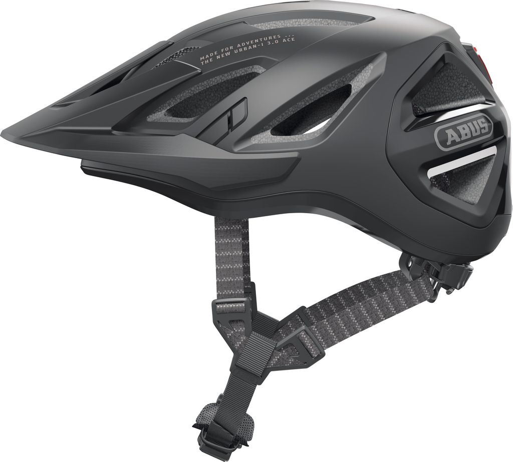 ABUS Stadthelm Urban-I 3.0 ACE - sportlicher Fahrradhelm mit LED-Rücklicht, verlängertem Schirm und Magnetverschluss - für Damen und Herren - Sc...