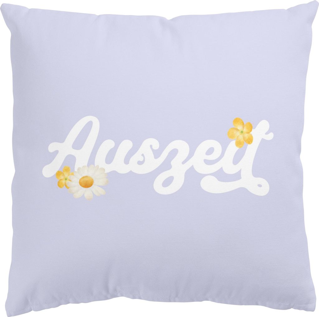 Dekokissen Blumen draußen / Outdoor Zierkissen waschbar Design violett Aquarell Sofakissen ohne Füllung