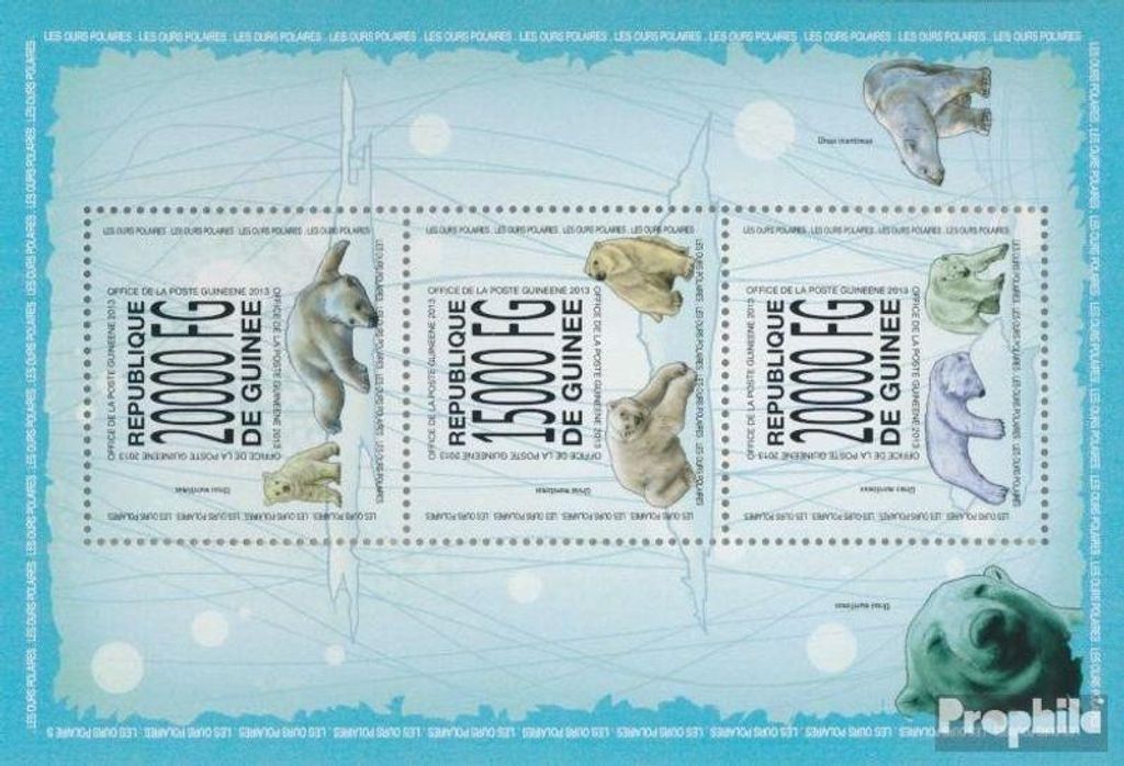 Briefmarken Guinea 2013 Mi 10093-10095 Kleinbogen (kompl. Produktbild 
