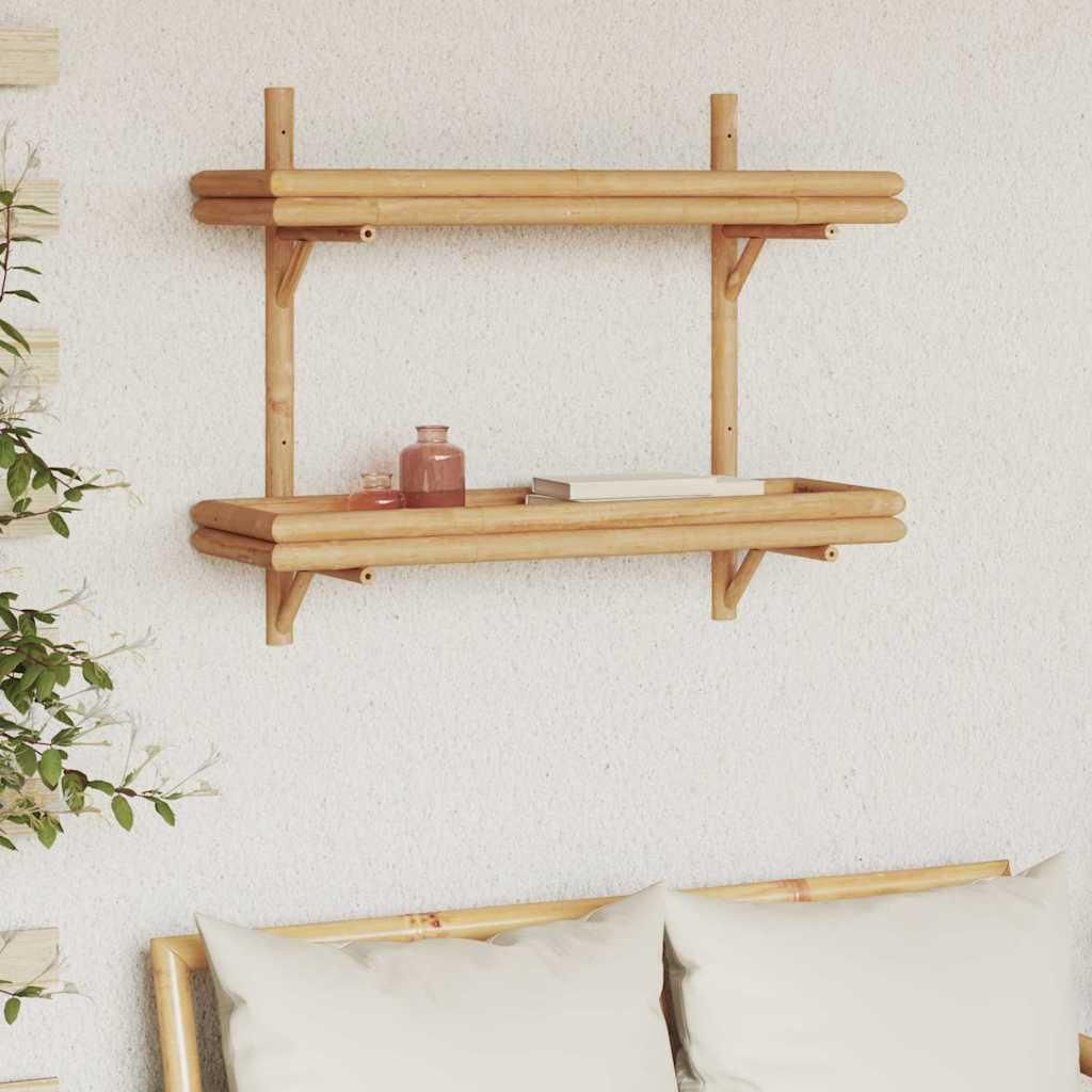 "SALE 2026"Wandregal - modernes Design - Hängeregal/Küchenregal - mit Regal Wandmontiert Braun 39x26x60cm Bambus DE239316 - Wandregale