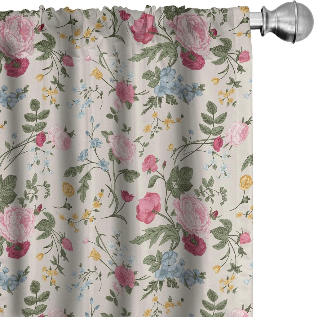 ABAKUHAUS Tende botaniche vintage, tende, bouquet di fiori Immagine del prodotto 
