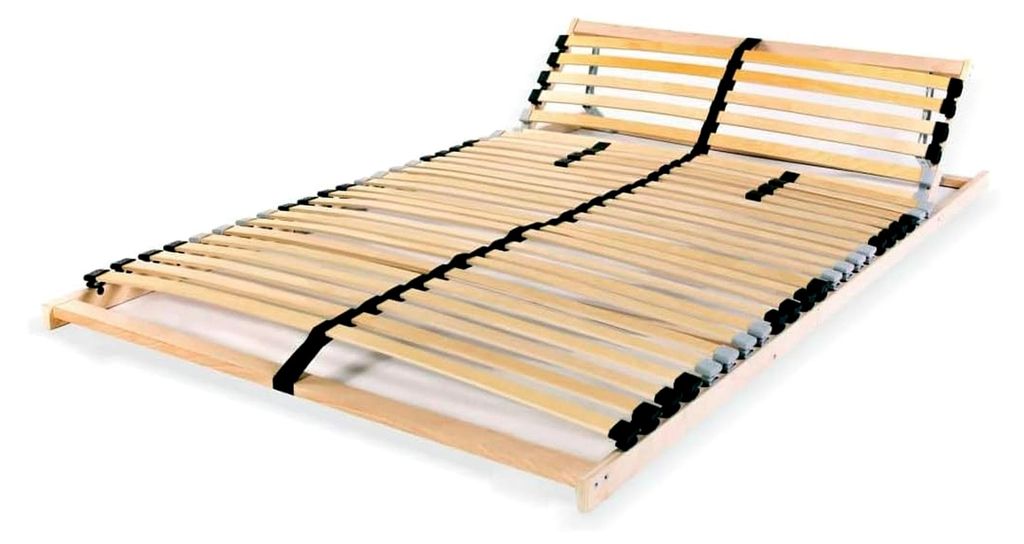 Lattenrost aus Holz für Bettrahmen ohne Matratze, 28 Latten, 7 Zonen, 120 x 200 cm