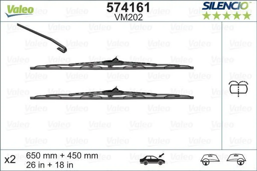 Éliminez traces et bruits avec le balai Valeo 574161 pour votre Renault