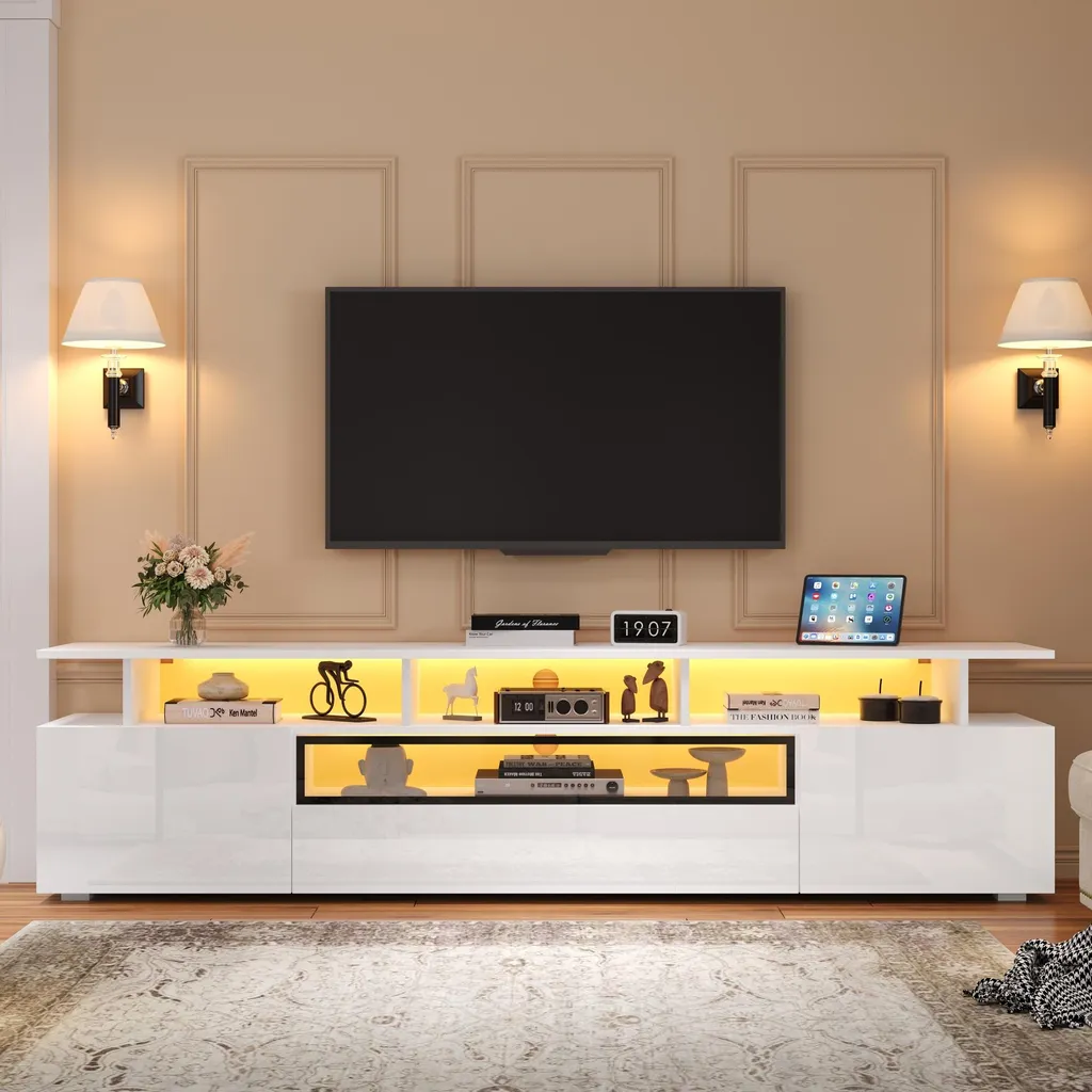 Support TV 180cm Idéal pour Cinéma Maison et Rangement Multimédia - 4